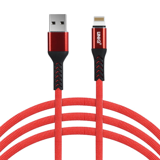 UNIQ Accessory Lightning USB Kabel 2 meter snellader dataoverdracht - Rood