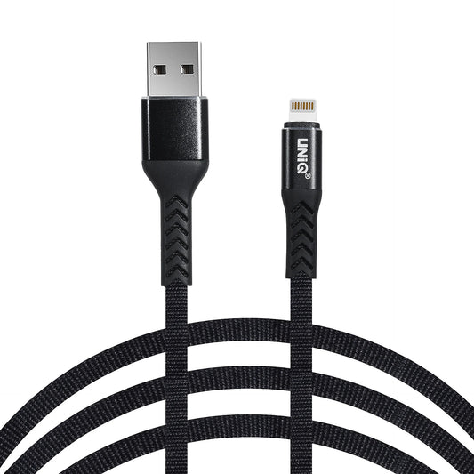 UNIQ Accessory Lightning USB Kabel 2 meter snellader dataoverdracht - Zwart